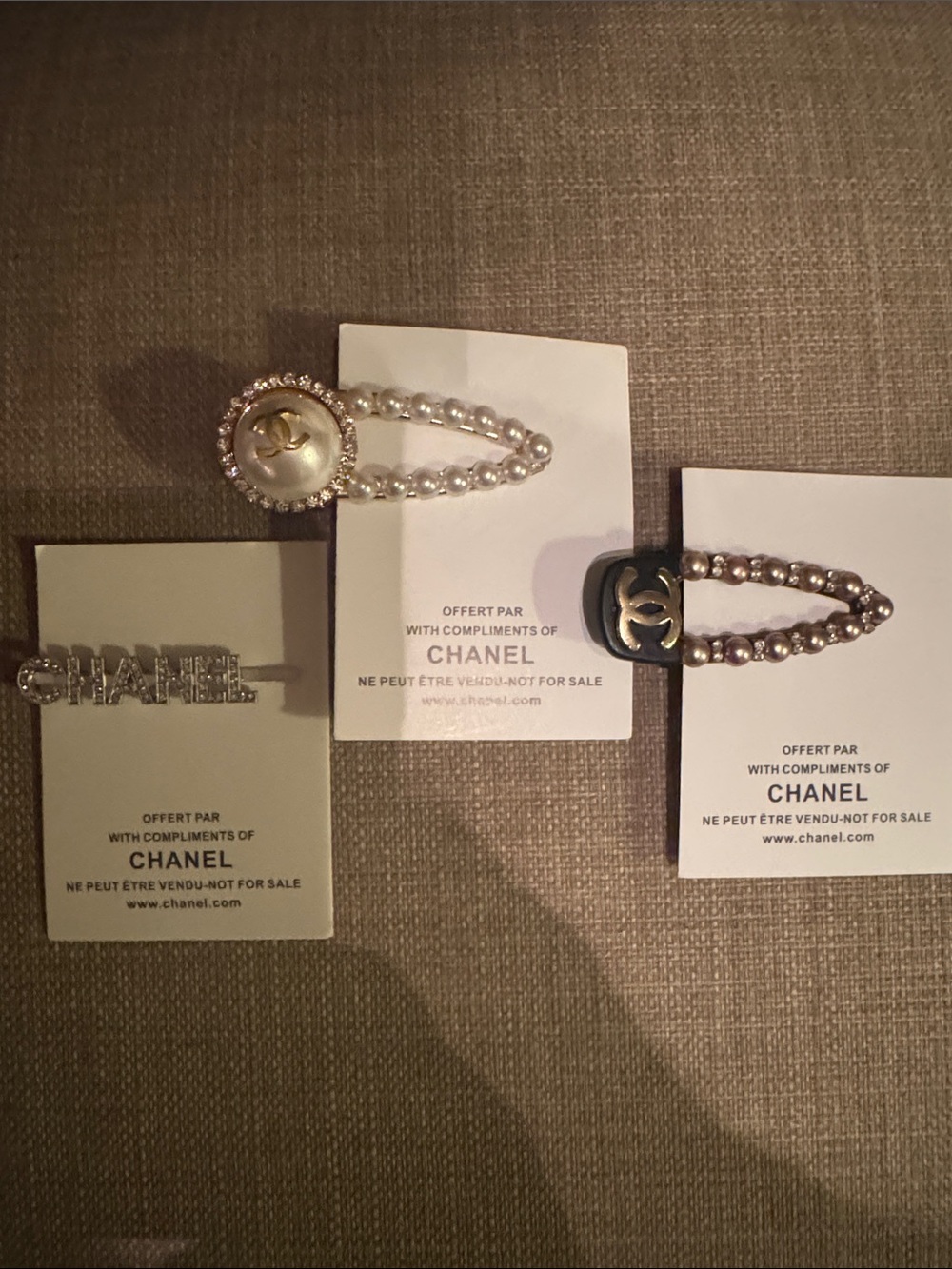 Chanel 3pc Hair Pins GWP NWT exclusive gift with purchase with card